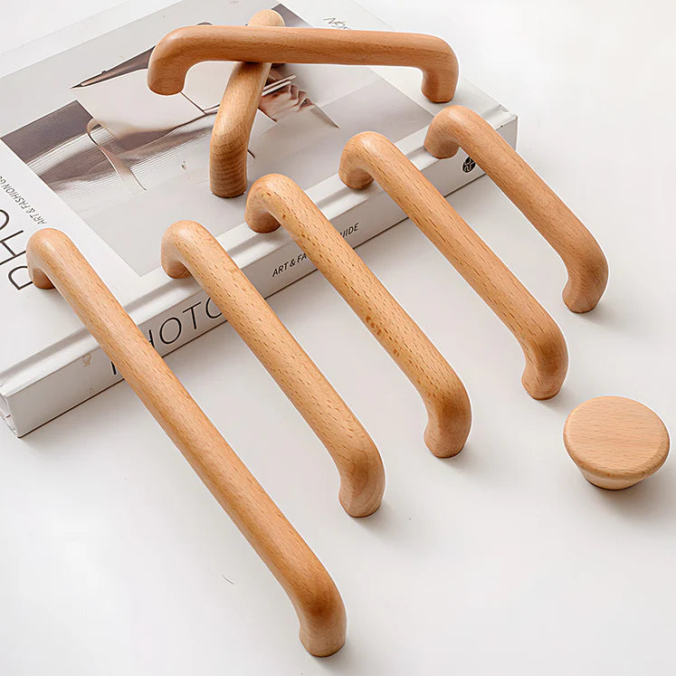 Scandinavian Solid Wood Cabinet Handles