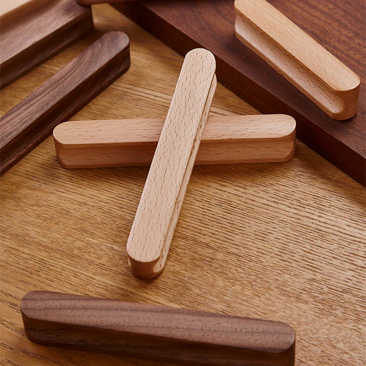 Rustic Coffee Wood Cabinet and Drawer Pulls