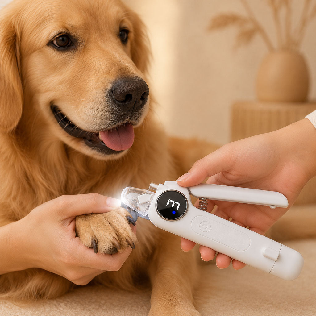 Klmays 2-in-1 Pet Electric Nail Clipper & Grinder with LED Light