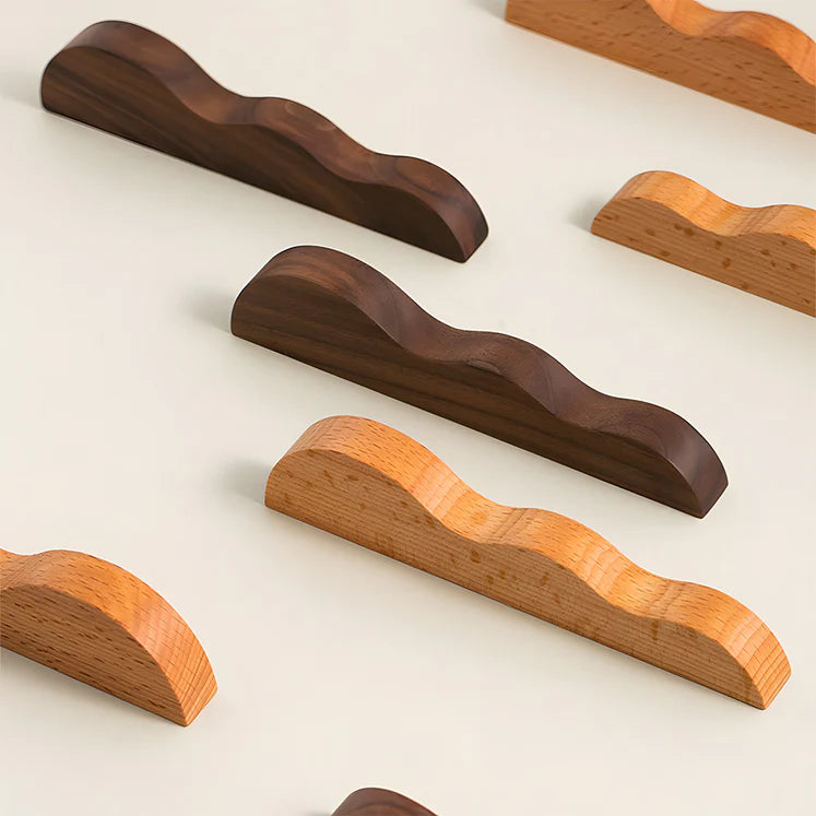 Artisanal Wavy Wood Cabinet Pulls